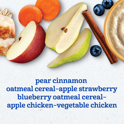 Gerber Stage 2 Breakfast and Dinner Variety Pack, 4 Oz, 16 Pack