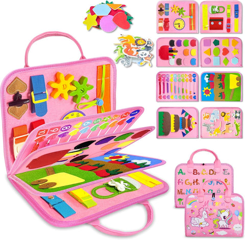 Exorany Busy Board Montessori Toys for Toddler Girl Birthday Gift Busy Book