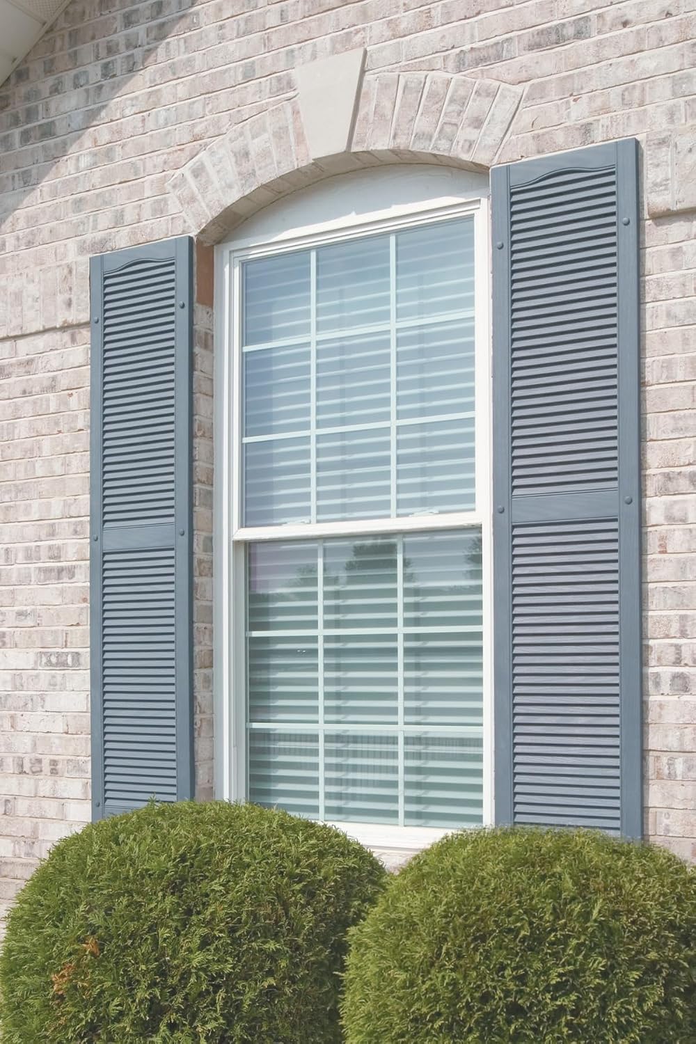 Mid America Open Louver 14.5 Inch Vinyl Shutters (1 Pair) - 14.5 x 72 Black