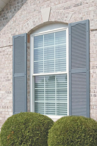 Mid America Open Louver 14.5 Inch Vinyl Shutters (1 Pair) - 14.5 x 72 Black