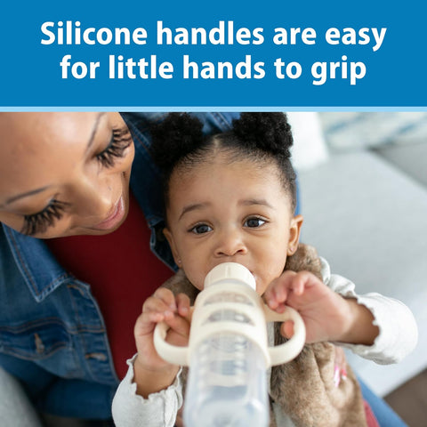 Dr. Brown's Milestones Narrow Sippy Spout Bottle with Handles, Ecru, 1-Pack