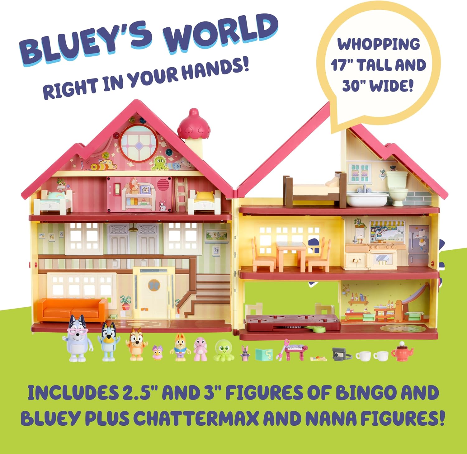 Bluey XL House Playset, Interactive Lights, Sounds & Dance Floor