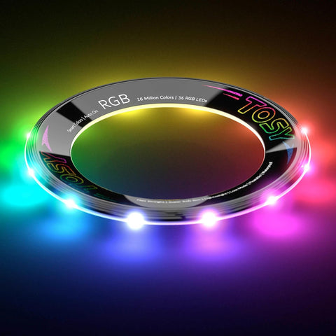 TOSY Flying Ring - 36 RGB Multicolor or 12 Monocolor LEDs, Super Bright, Lost Mode, Auto Light Up, Camping Essentials for Kid/Teen/Boy/Girl, Safe & Soft, Waterproof, Pool/Beach Games, Lightweight Toy