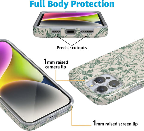 Casely iPhone 16 Pro Max Case | Sage Garden | Green Floral | Compatible with MagSafe | Classic Ultra Slim Design