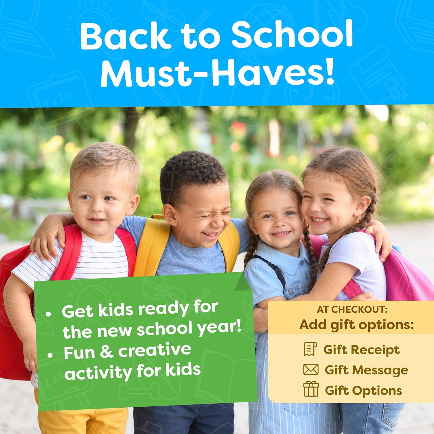 First Day of School Sign Board with Liquid Chalk Markers - 14”x11” Double-Sided & Reusable Board - My First and Last Day - Back to School Supplies - First Day of Kindergarten Preschool