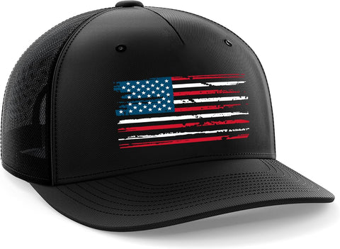 Tactical Pro Supply PVC American Flag Snapback Hat for Men and Women