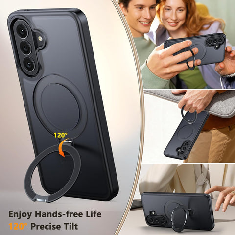 Oterkin Magnetic Case for Samsung Galaxy A37/A36/A56 5G with Stand, Black