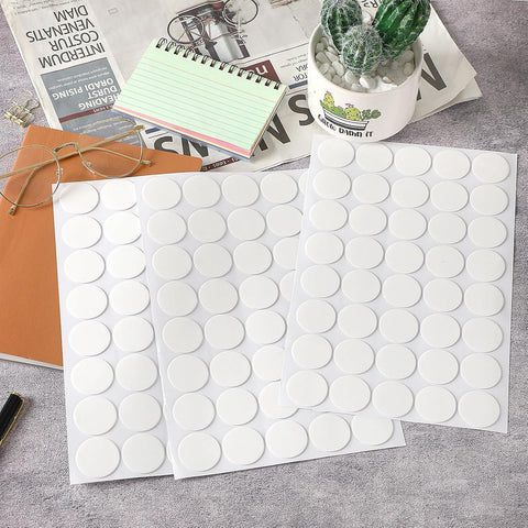 JANYUN 140 Pcs Double Sided Sticky Dots Removable 30 mm Round Putty Sticker