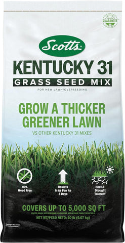 Scotts Kentucky 31 Grass Seed Mix, 20 lbs.