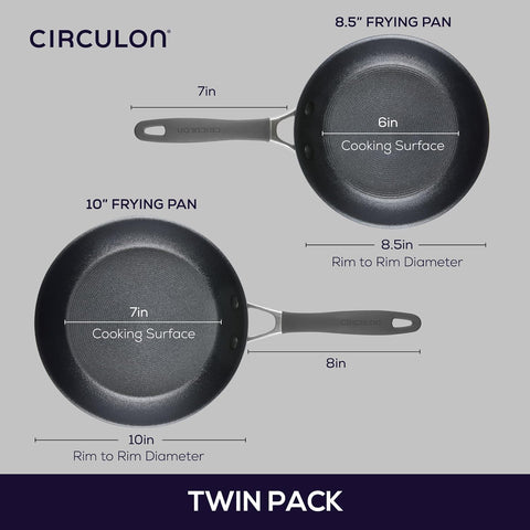 Circulon A1 Series Nonstick Frying Pan Set, 2-Piece, Graphite