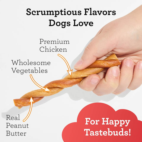 DreamBone CollaYUMS Twists Plus Collagen Rawhide-Free Dog Treats, 20 Count