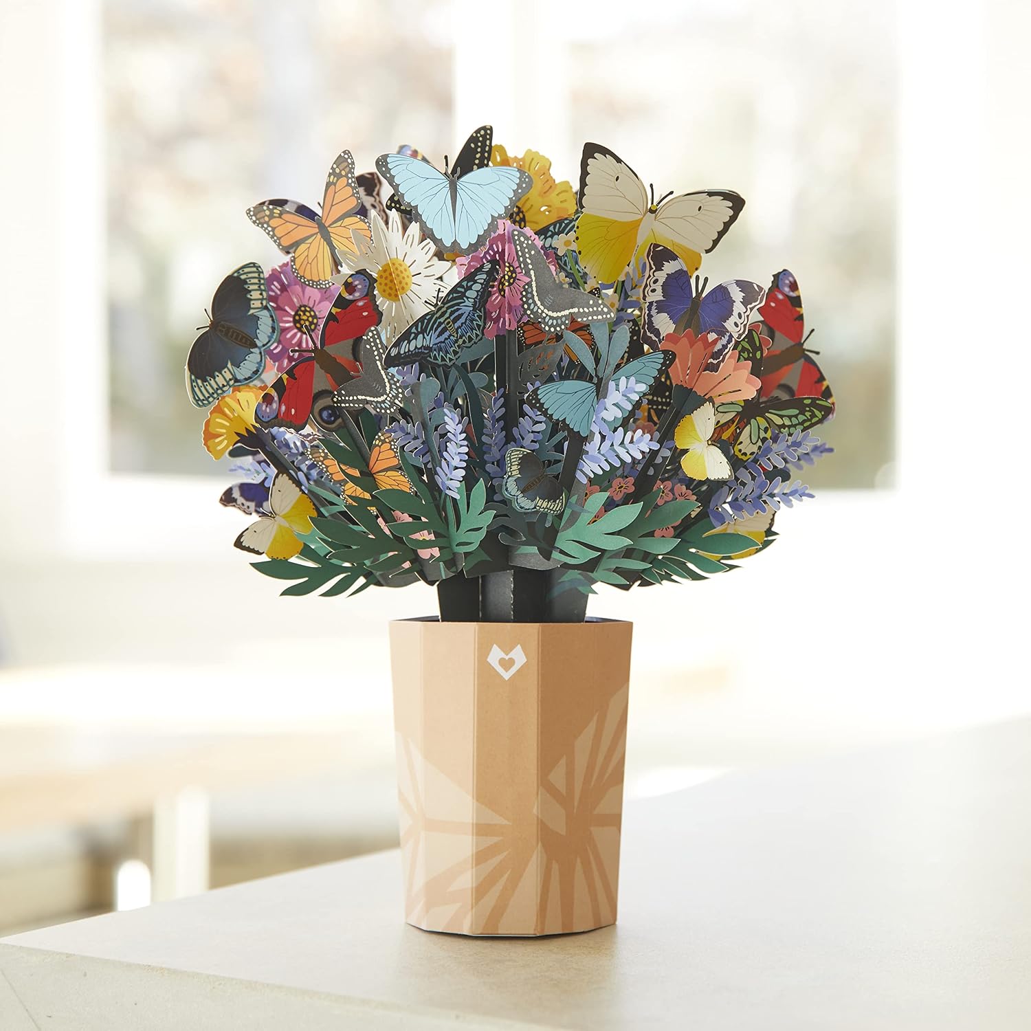 Lovepop Everyday Pop-Up Card for Her and Him - 3D Pop-Up Bouquet Greeting Cards for Men, Women - Butterfly - 10.25" x 7.5" Floral Bouquet - Blank Note Card & Envelope Included