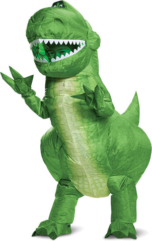 Rex Inflatable Costume for Kids, Official Disney Toy Story Inflatable T Rex Costume with Fan, Child Size Up to 7-8