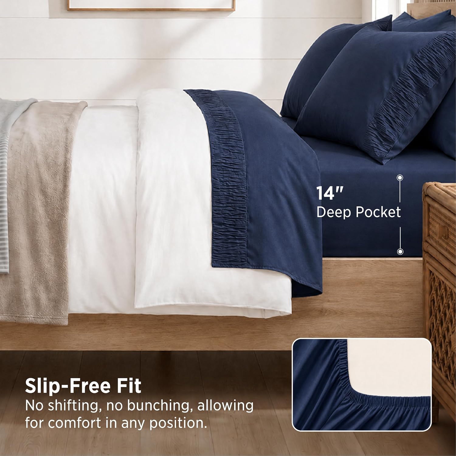 Bedsure Queen Sheet Set - 4 Pieces Soft, Breathable, Cooling Bed Sheets