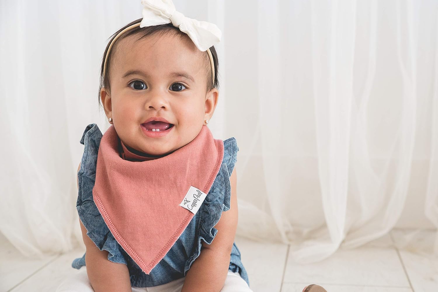 Copper Pearl Baby Bibs 4 Pack, Printed Bandana Drool Bibs for Baby Girl & Boy, Soft Cotton Drooling Teething Bibs