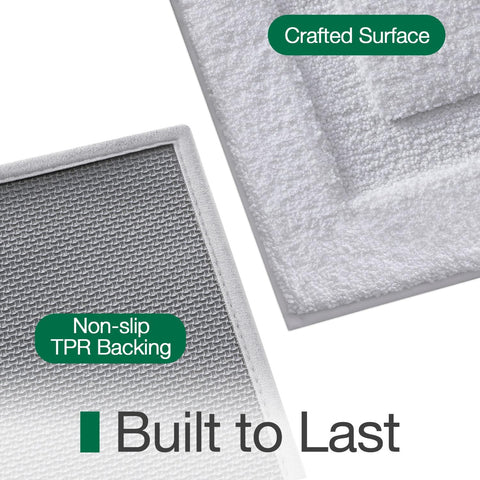LUMI Ultra Soft Bathroom Rugs Absorbent, Non Slip Bath Mat 16X24, White