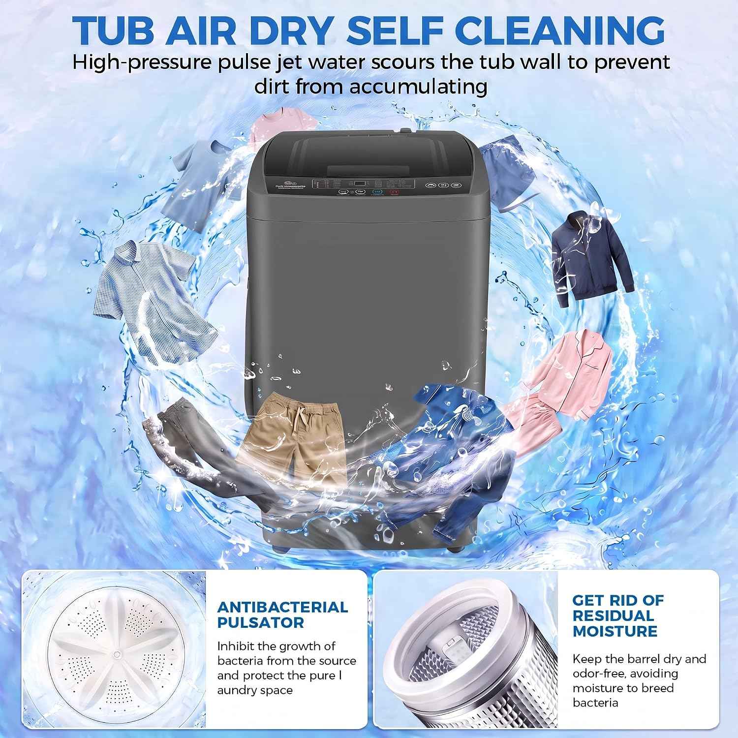Nictemaw Portable Washing Machine for Apartment, 17.8Lbs Full-Automatic