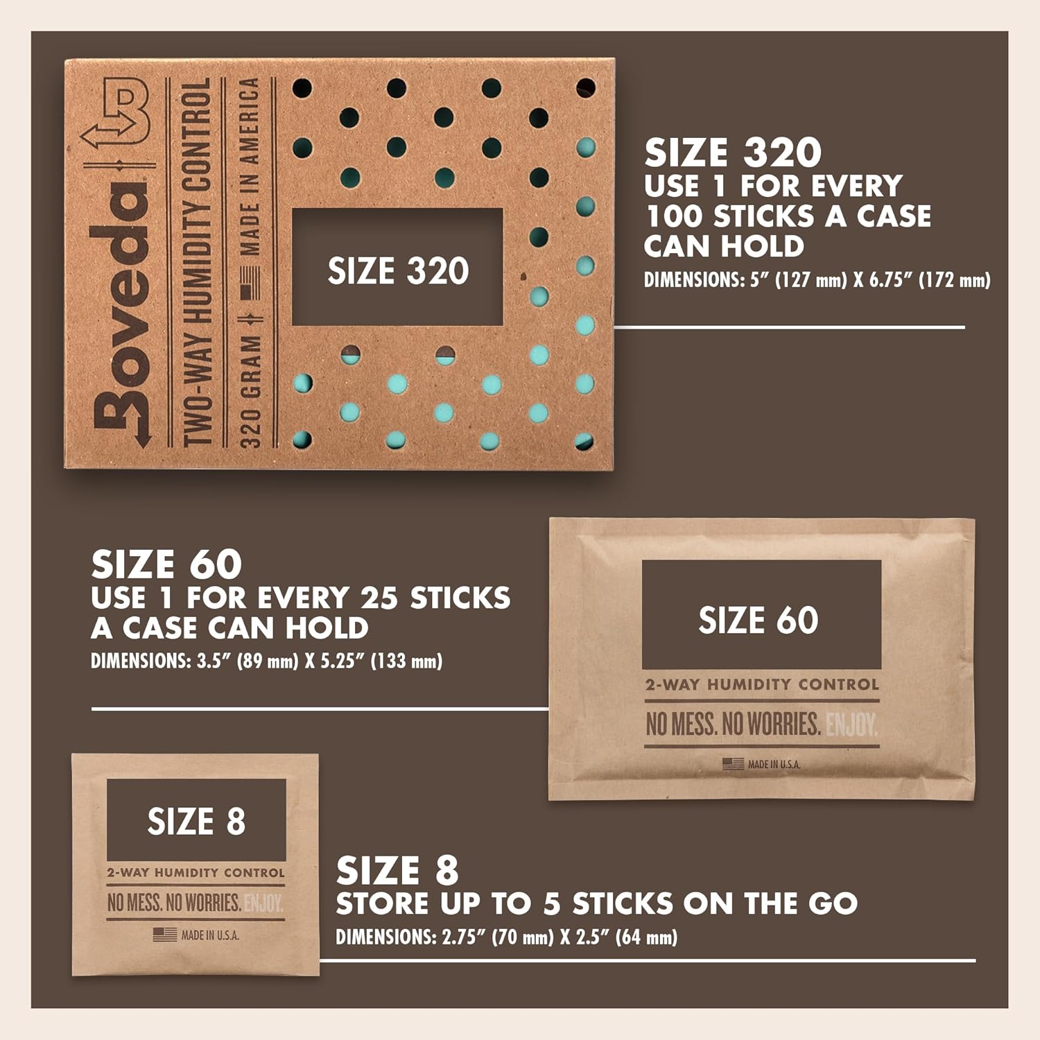 Boveda 75% Humidity Control Packs, Size 60, 20-Pack – Extremely Dry Climate