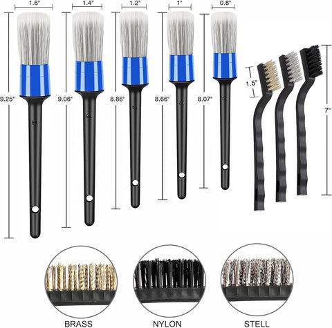 HMPLL 10pcs Car Detailing Kit, Premium Detailing Brush Set