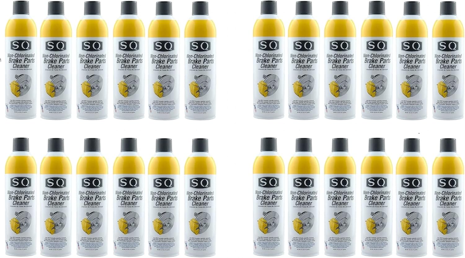 SQ Brake Cleaner Non Chlorinated, 24 Pack, 14.5 OZ per can.