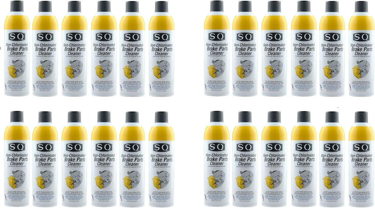 SQ Brake Cleaner Non Chlorinated, 24 Pack, 14.5 OZ per can.