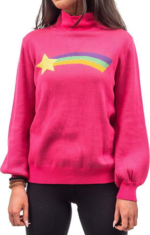Rainbow Star Pink Pines Cartoon Cosplay Sweater, Full Knitted Halloween Costume
