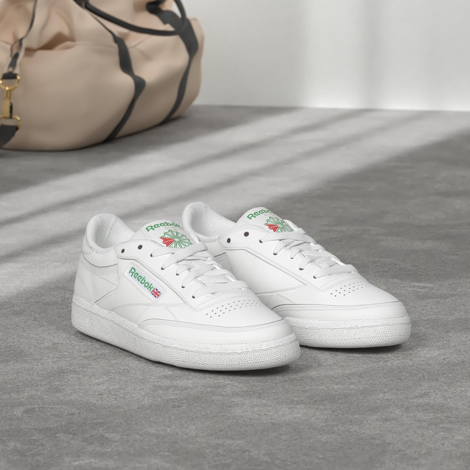 Reebok Club C 85 Mens Tennis Shoes, Casual Fashion White Sneakers for Men