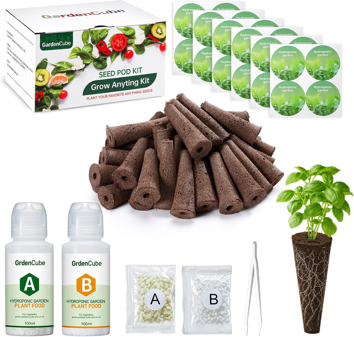 GARDENCUBE 52pcs Hydroponics Pods Kit Compatible with AeroGarden