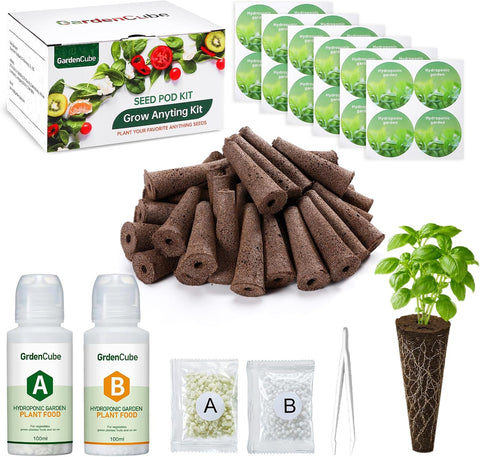 GARDENCUBE 52pcs Hydroponics Pods Kit Compatible with AeroGarden