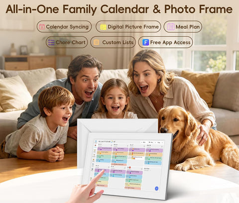 Digital Calendar, 10.1-inch Smart Wall Planner Electronic Calendar & Chore Chart | Smart Touchscreen Family Calendar & Interactive Display for Schedules, Organize Your Daily & Family Routines, Desk & Wall Mount
