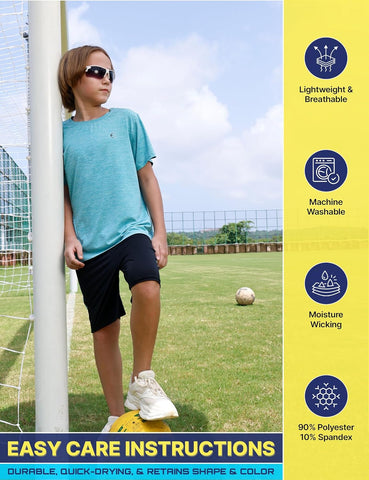 Boys Performance Crew Neck T-Shirt & Athletic Shorts 4-Piece Set