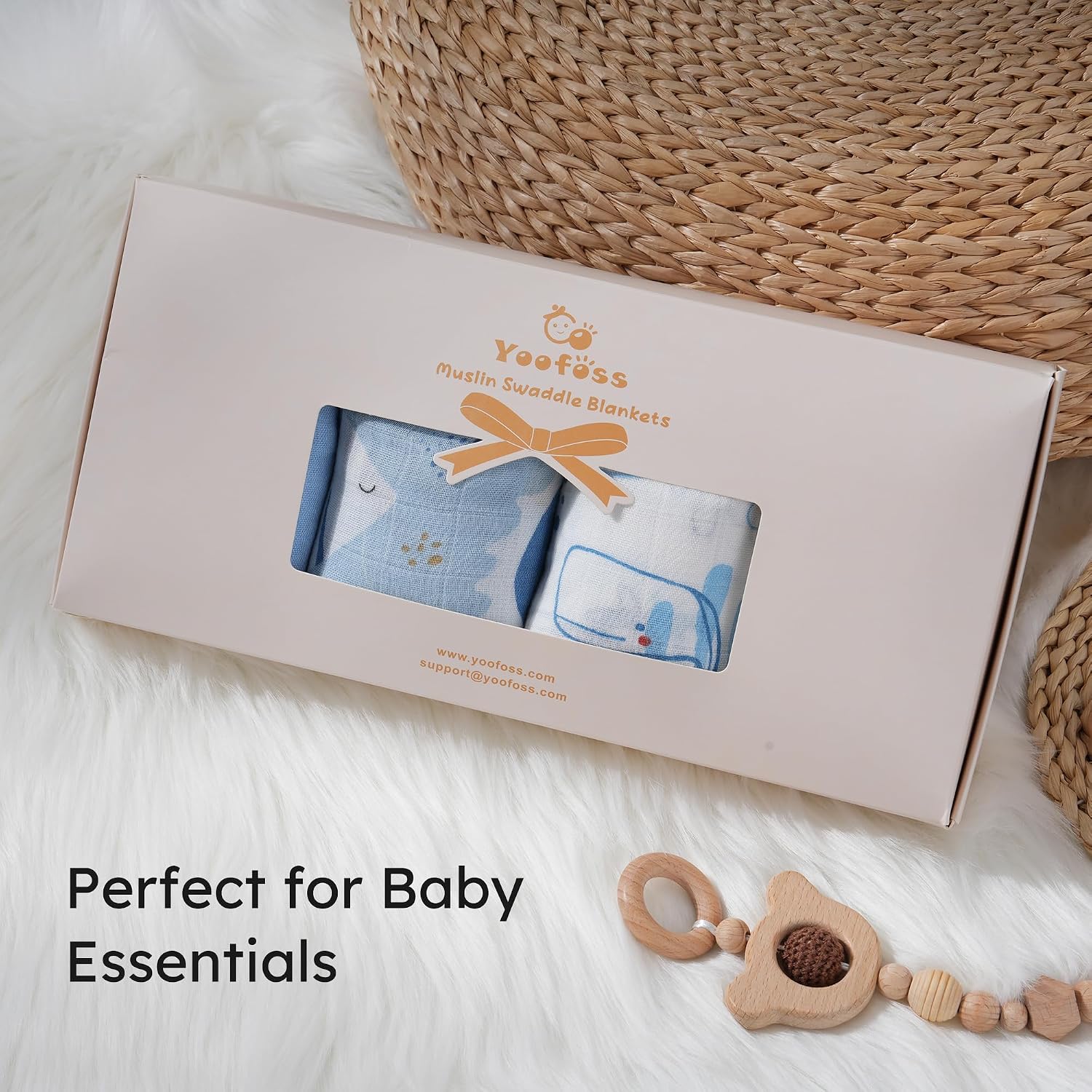 Yoofoss Muslin Swaddle Blankets, Organic Baby Blankets, 47 x 47 Inches Receiving Blanket for Baby Boys and Girls, Baby Essentials for Newborns Soft Breathable
