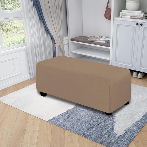 Easy-Going Stretch X-Large Rectangle Ottoman Cover Camel