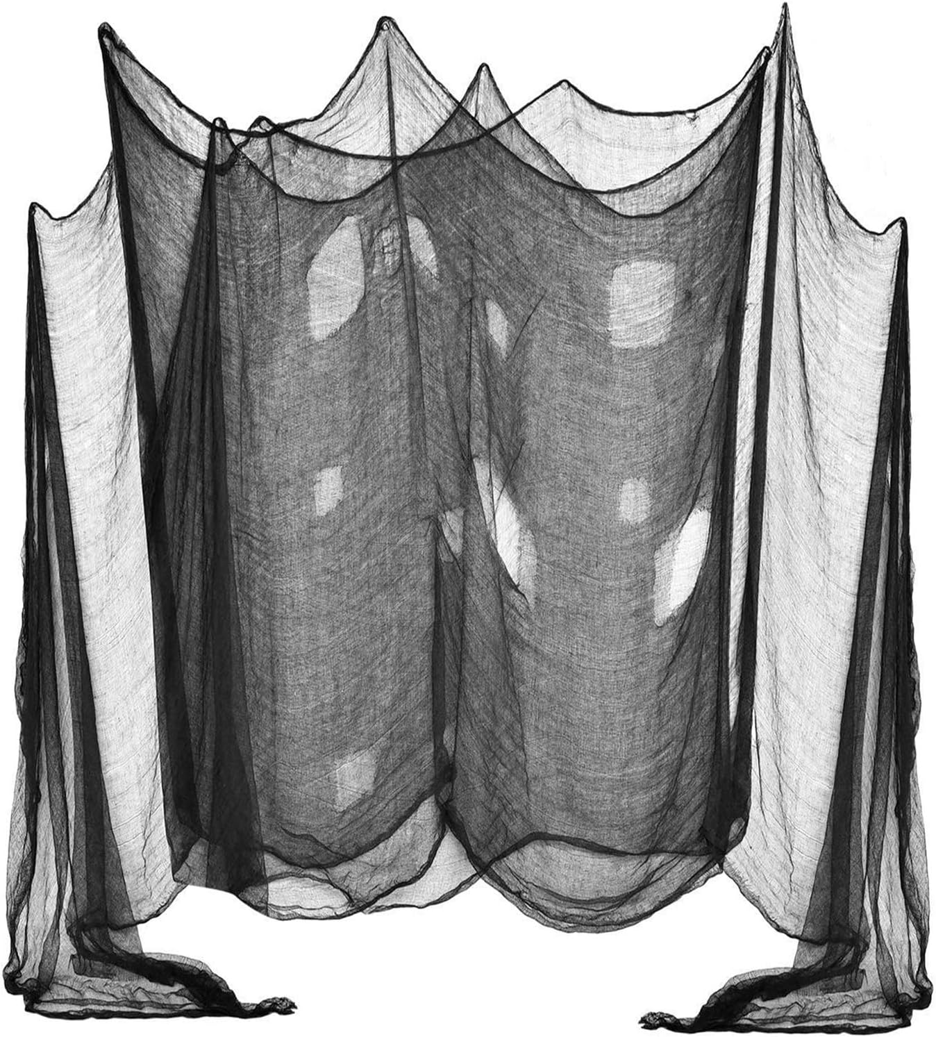 (48 x 240 in.) Halloween Creepy Cloth, Spooky Giant Cheese Cloth Tapestry for Halloween Party Supplies Decorations Outdoor Yard Home Wall Decor, Black