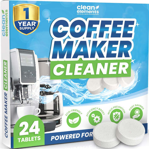 Coffee Maker Cleaner & Descaler Tablets for Coffee Pot & Machine, 24 Ct