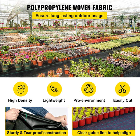 Happybuy 6.5FTx300FT Premium Weed Barrier Landscape Fabric Heavy Duty, 3OZ Woven Geotextile Fabric, High Permeability Good for Weed Blocker Gardening Mat, Driveway Fabric, Garden Weed Control Cloth