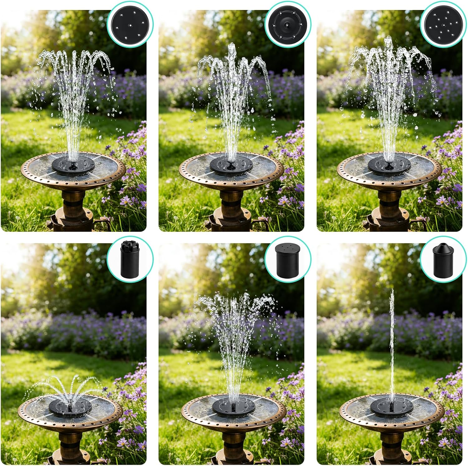 DDcafor Solar Fountain for Bird Bath 3.5W Solar Powered Water Fountain Pump