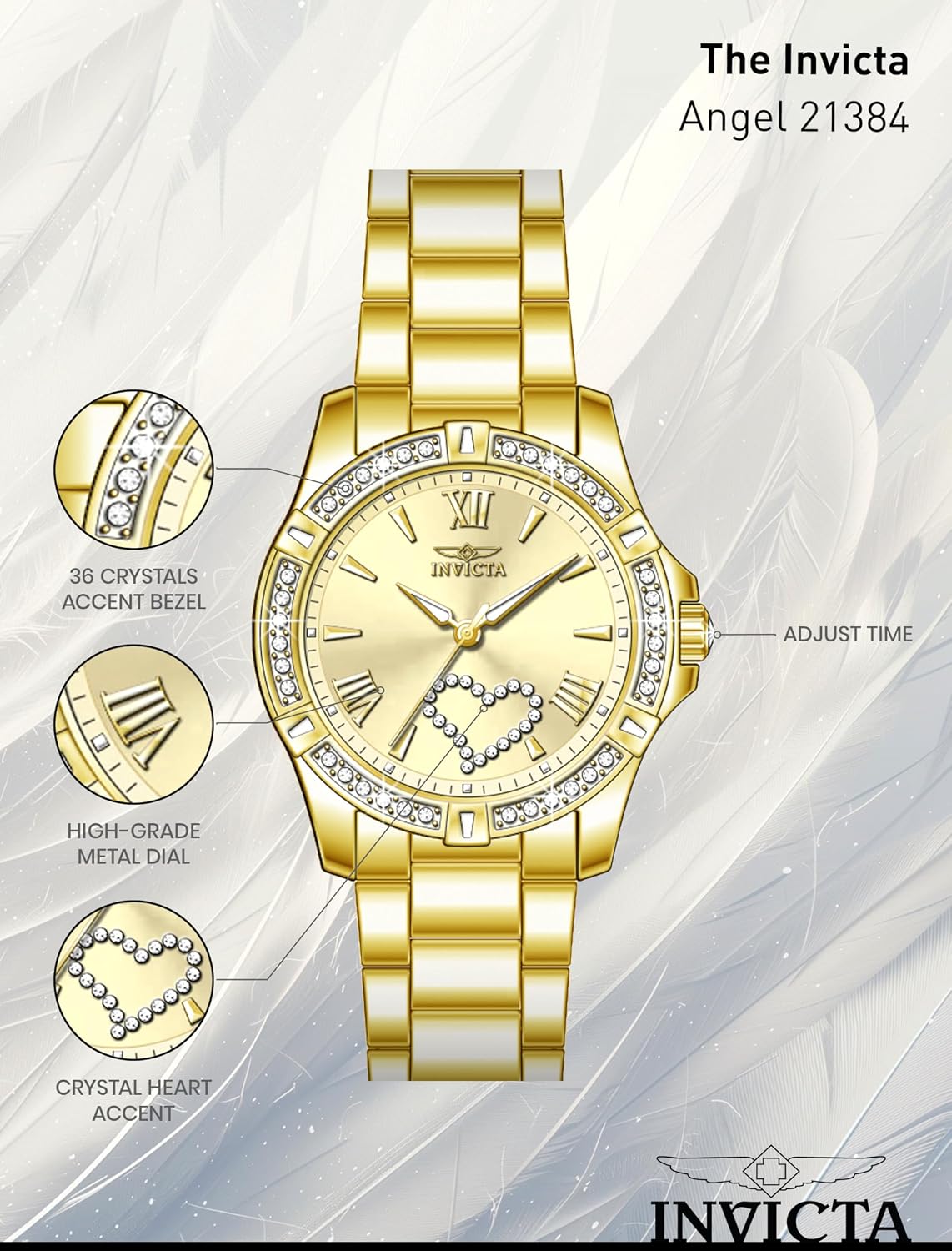 Invicta Angel 21384 Women's Quartz Watch - 34 mm