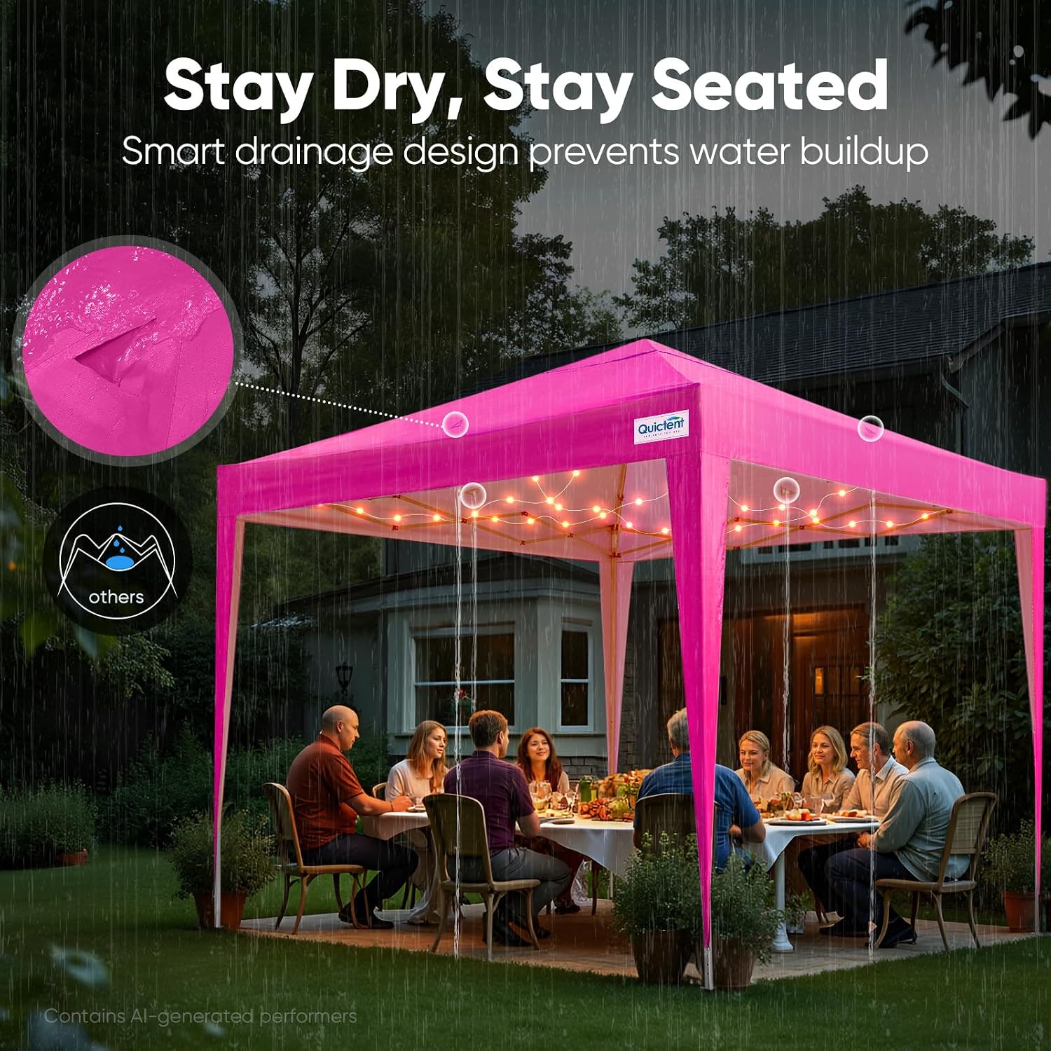 Quictent 10x10 Pop Up Canopy Tent with 3 Sidewalls