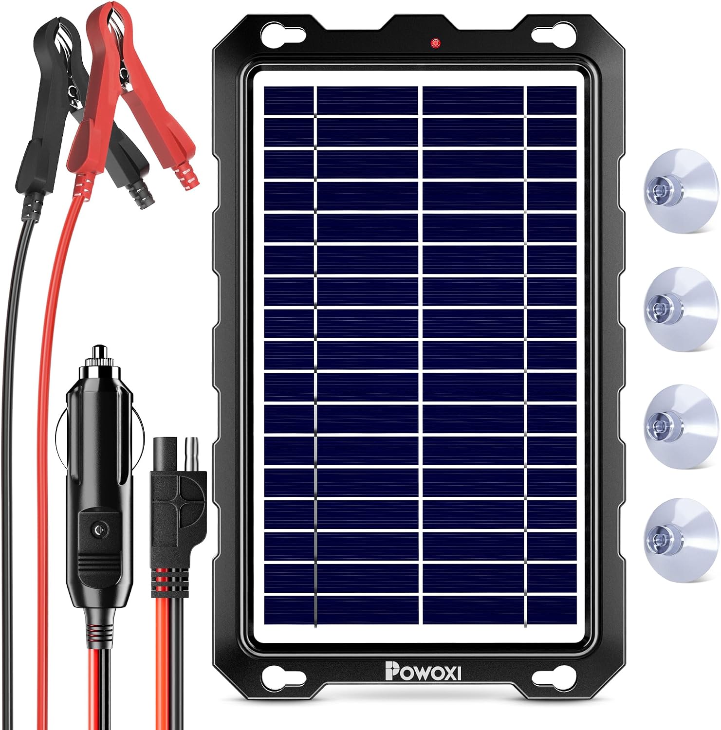 POWOXI 7.5W 12V Solar Battery Charger Trickle Maintainer Kit for Car