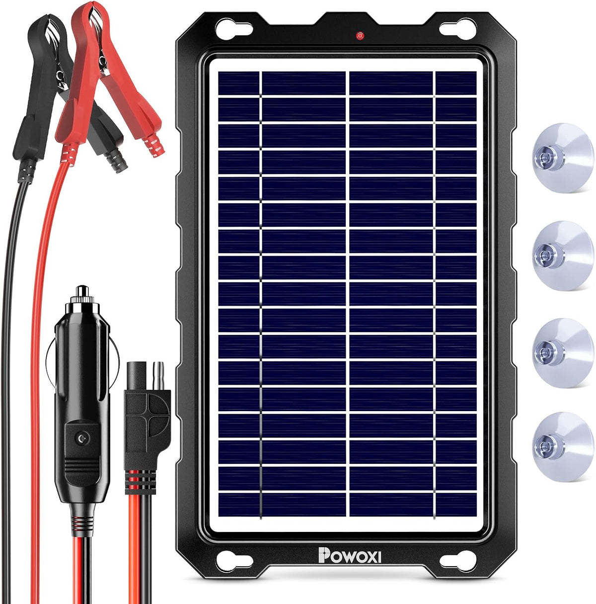 POWOXI 7.5W 12V Solar Battery Charger Trickle Maintainer Kit for Car