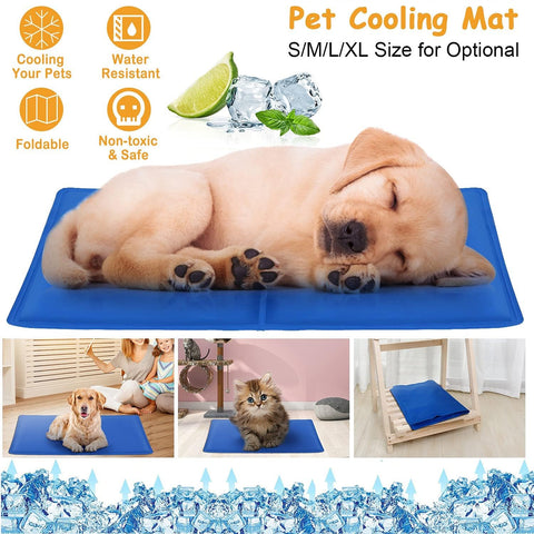 WUWUSU Dog Cooling Mat, Large - Pressure Activated Cooling Mat for Dogs and Cats - No Water or Refrigeration Needed - Non-Toxic Gel Cooling Pad, Ideal for Home and Travel