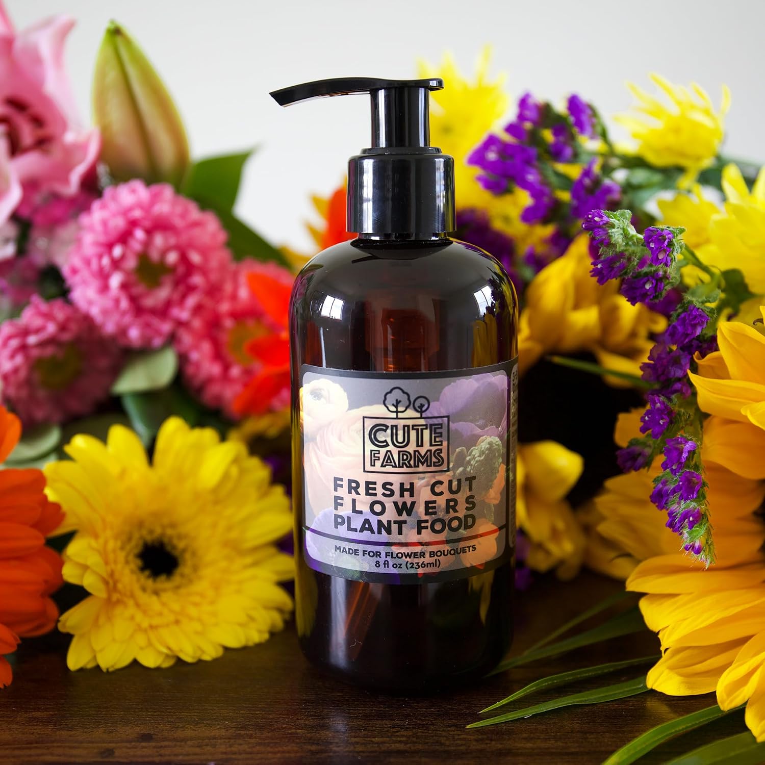 Fresh Cut Flower Food for Longer Lasting Blooms | Gentle Plant Food Concentrate (8 oz. Bottle)