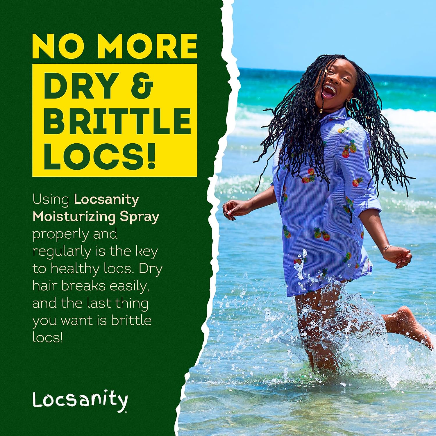 Loc Spray - Locsanity Daily Moisturizing Rosewater & Peppermint Spray for Locs, Dreadlocks - Lightweight Frizz Control Hair & Scalp Moisturizer - Natural Loc Care (12 fl oz)
