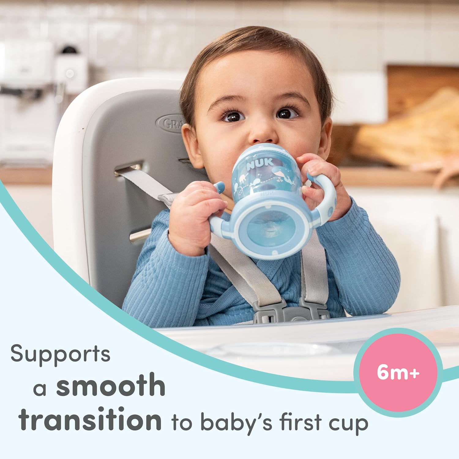 NUK Learner Cup, 6+ Months, Fun Fruits and Animals, Amazon Exclusive Collection, 5 Oz, Pack of 2 – BPA Free, Soft Spout, Spill Proof Sippy Cup