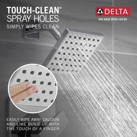 Delta Modern 14 Series Shower Faucet Set, Chrome Shower Head and Handle Set, Valve Trim Kit, Chrome T14267-PP (Valve Not Included)