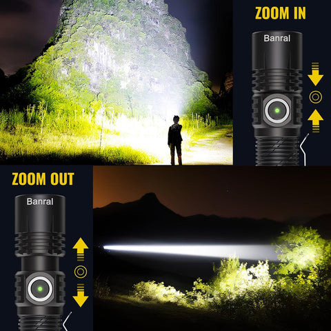 Banral Rechargeable Small Powerful Flashlights, Pocket Mini LED Flash Light