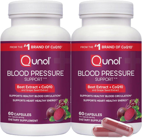 Qunol 3-in-1 Beet Roots Capsules with CoQ10, Blood Pressure Support, 120ct | Supports Healthy Blood Circulation & Heart Healthy Energy, From the #1 Brand of CoQ10, Vegetarian, No Synthetic Dyes