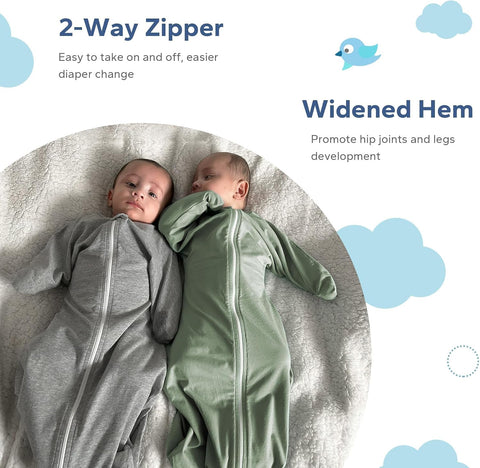 ZIGJOY Swaddle Sleep Sack 3-6 Months, 1.0 Tog Cotton Baby Swaddle Blanket