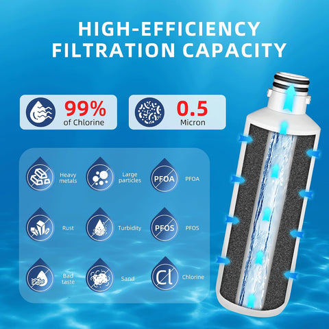 LT1000P ADQ747935 Water Filter 6-Month Replacement for LG LT1000P/PC/PCS ThinQ Water Filter AGF80300704,LMXS28626S,LFXS26973S,LRFLC2706S,LRMXS2806S,LRFS28XBS,LFXC22526S,2 Combo Set by Ramco